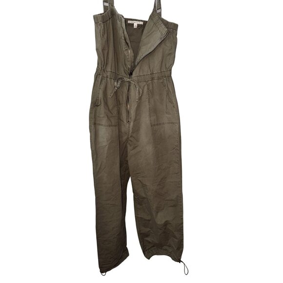 Celebrity Pink Womens Olive Green Jumpsuit XXL Adjustable Straps Zipper Front Dr - Picture 8 of 15